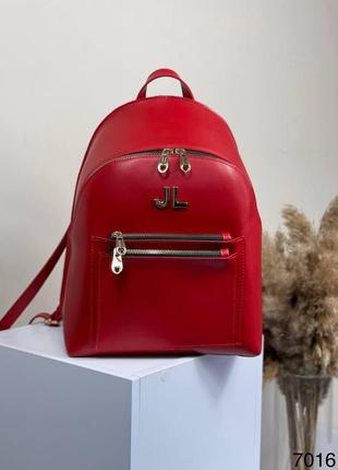 Жіночий рюкзак з екошкіри колір червоний skl102-354922