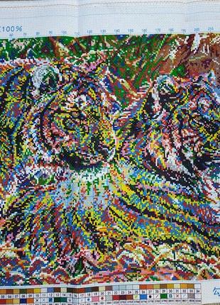 Набір для вишивки хрестом тигри 59*41.5 см4 фото