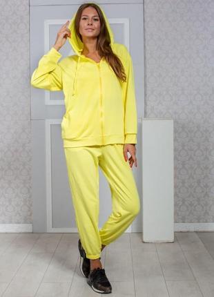 Жіночий спортивний костюм трійка жовтий skl92-3149625 фото