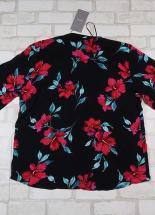 Черная блуза с цветами бренда b.young, размер 402 фото