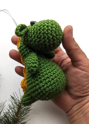 Зелений дракон/ялинкова іграшка4 фото