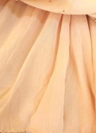 Довга сукня з прошви бежевого кольору, бавовняне плаття максі, сукня у вінтажному стилі8 фото