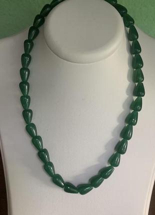 Намисто природній зелений хризопраз 45см