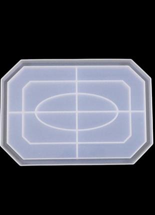 Форма молд тарелка поднос подставка восьмиугольник 255*180*22 мм из эпоксидной смолы