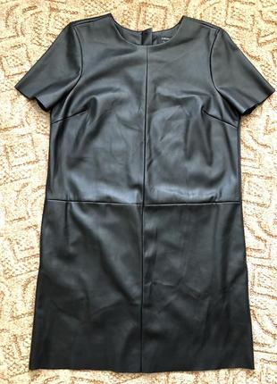 Маленьке чорне плаття зі шкірозамінника c&amp;a 40 р2 фото