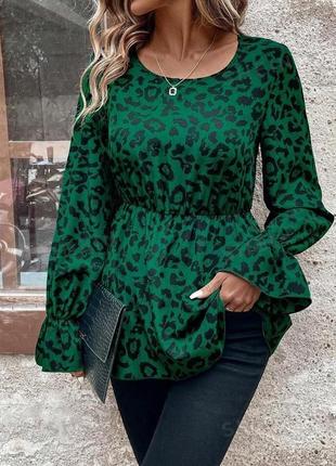 Блуза в леопардовый принт shein xl батал