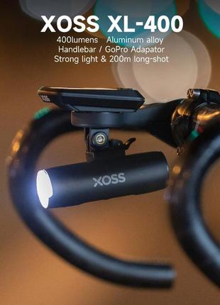 Xoss xl400 велосипедний ліхтар заряджання type c велофара 400 lumen