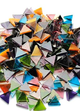 Набір шматочків мозаїки слюда форма трикутник 200 грам 240 шт колір ретро мікс