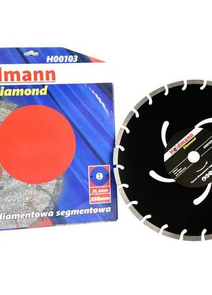 Алмазний диск heidmann 350х25,4- кільце 22.23 /камінь,бетон,/,новий.