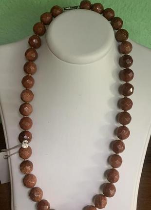 Ожерелье коричневый золотой песок 50 см