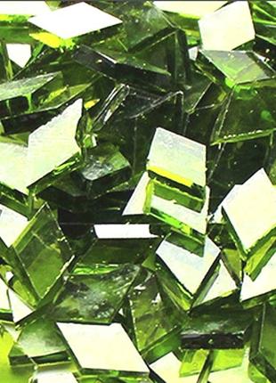 Набір шматочків мозаїки слюда форма ромб 200 грам 340 шт колір зелений мікс2 фото