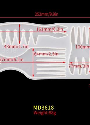 Форма молд для створення гребеня з епоксидної смоли 3 в 16 фото
