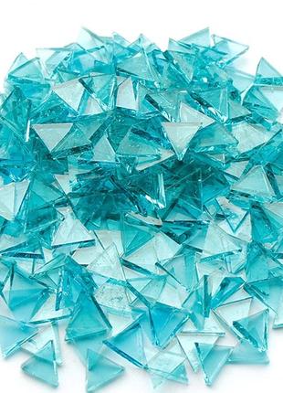 Набір шматочків мозаїки слюда форма трикутник 200 грам 240 шт колір бірюзовий