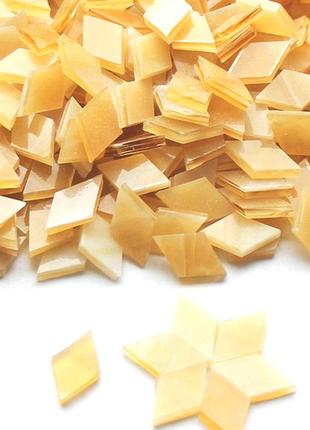 Набор кусочков мозаики слюда форма ромб 200 грамм 340 шт цвет темно желтый