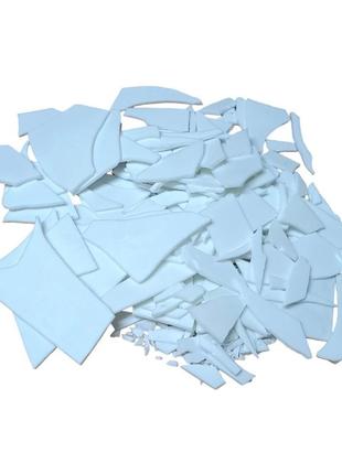 Набор кусочков мозаики слюда неправильная форма 1 кг. цвет белый