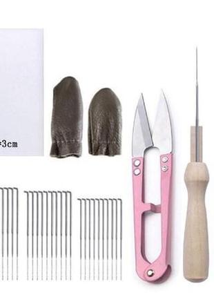 Набор иголок, шило, наперсток для валяния 37 предметов набор для сухого валяния