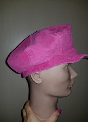 Кепка фуксия  замшевая