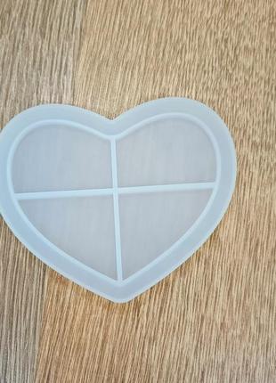 Форма молд підставка серце 106 мм для лиття епоксидною смолою