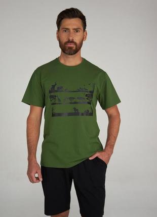 Пижама мужская с шортами и футболкой трикотажная ellen safari1 фото