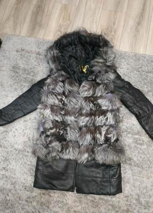 Натуральна зимова хутряна куртка трансформер