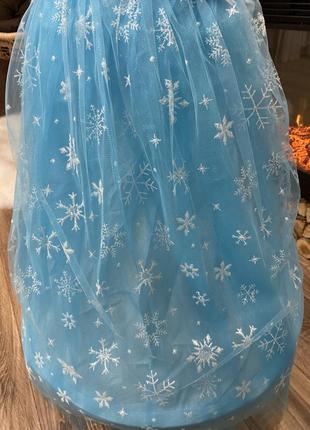 Платье для девочки снежинка принцесса для выступления для умолков новое на возраст 6 лет4 фото