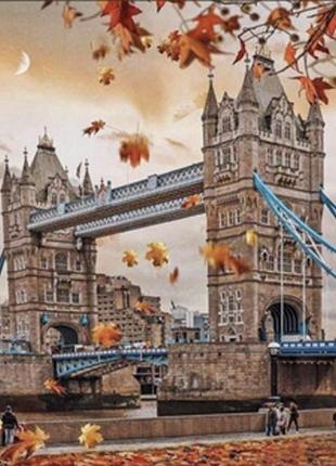 Набір для творчості алмазна картина тауерський міст восени strateg розміром 30х40 см кв   heg86062  ish