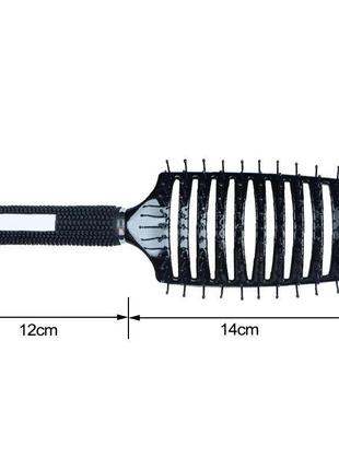 Антистатичний вигнутий вентиляційний гребінець для укладання волосся чорна2 фото