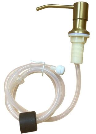 Дозатор для мыла моющих врезной в раковину столешницу со шлангом цвет золотой
