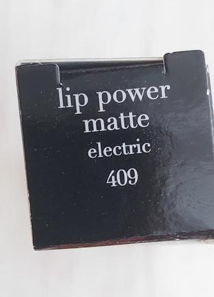 Помада для губ giorgio armani lip power matte 409 electric. вес 3.1 g.3 фото