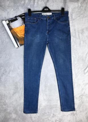 Мужские штаны джинсы синие тёмно-синие скинни узкие мужская мужской базовые1 фото
