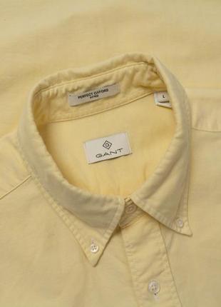 Gant perfect oxford fit yellow shirt&nbsp;&nbsp; мужская рубашка1 фото
