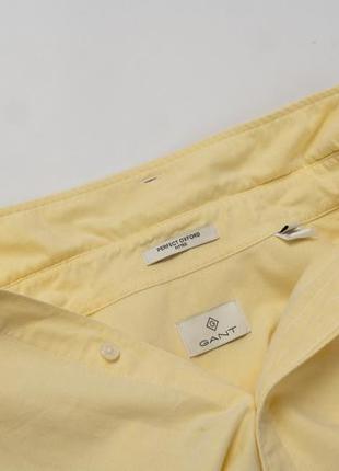 Gant perfect oxford fit yellow shirt&nbsp;&nbsp; мужская рубашка8 фото