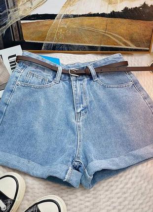 Стильные женские джинсовые шорты, в комплекте с ремешком💥2 фото