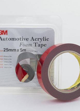 Скотч двосторонній "foam tape", 3m, 25mmx5mx0,8mm, темно-сірий...