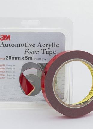 Скотч двосторонній "foam tape", 3m, 20mmx5mx0,8mm, темно-сірий...