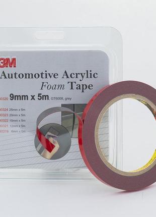 Скотч двосторонній "foam tape", 3m, 9mmx5mx0,8mm, темно-сірий,...