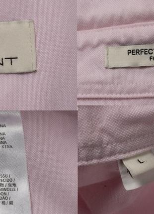 Gant perfect oxford fit pink shirt  чоловіча сорочка10 фото