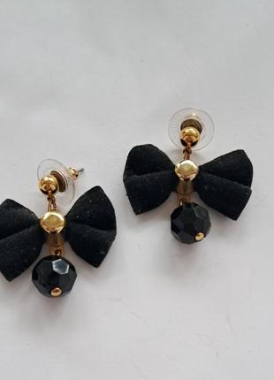 Сережки з чорним оксамитовим бантом 1950-х років – вінтажні сережки