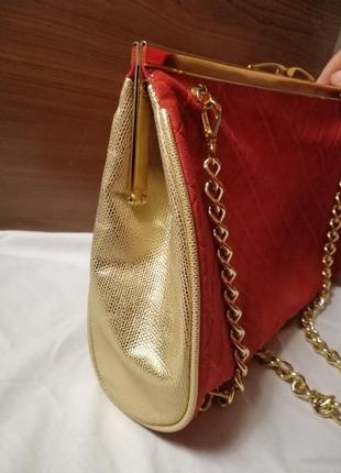 Красная сумка из натурального замша2 фото