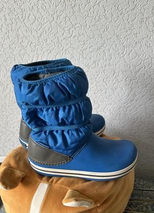 Сапожки crocs crocband winter boot k bright cobalt/light grey relaxed fit 206550-4jw-c11 28-295 фото