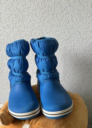 Сапожки crocs crocband winter boot k bright cobalt/light grey relaxed fit 206550-4jw-c11 28-296 фото