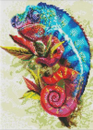 Набір з алмазною мозаїкою "яскравий хамелеон" 30х40см amo7457