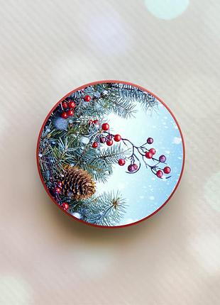 Тримач для смартфона / планшета попсокет popsocket червоний :: зимовий фон (принт 167)