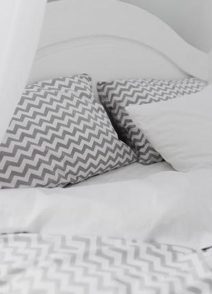 Комплект постельного белья семейный zigzag с натурального хлопка ранфорс 150х210 см 2 шт4 фото
