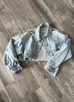 Стильна джинсова куртка zara3 фото