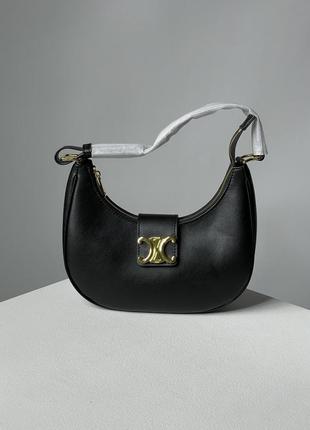 Сумка celine ava triomphe soft bag in smooth calfskin black6 фото