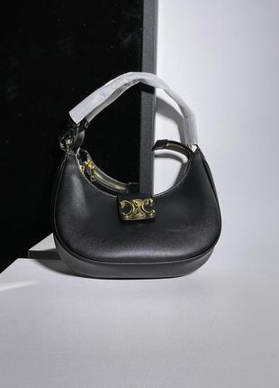 Сумка celine ava triomphe soft bag in smooth calfskin black3 фото