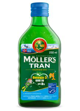 Moller's tran норвезька фруктовий аромат, 250мл1 фото