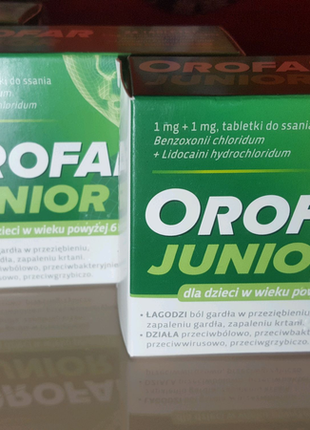 Orofar junior орофар юніор 24 таблетки - біль у горлі, ангіна👌1 фото