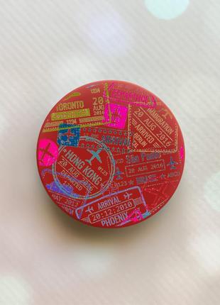 Тримач для смартфона / планшета попсокет popsocket червоний :: подорожі. штампи (принт 316)